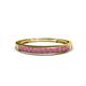 1 - Aqilia 2.00 mm Princess Cut Rhodolite Garnet 13 Stone Wedding Band 