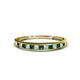 1 - Aqilia 2.00 mm Diamond and Chatham Created Emerald 13 Stone Wedding Band 