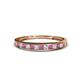 1 - Aqilia 2.00 mm Rhodolite Garnet and Diamond 13 Stone Wedding Band 