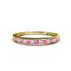 1 - Aqilia 2.00 mm Pink Tourmaline and Lab Grown Diamond Wedding Band 