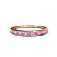 1 - Aqilia 2.00 mm Pink Tourmaline and Lab Grown Diamond Wedding Band 