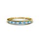 1 - Aqilia 2.00 mm Blue Topaz and Lab Grown Diamond Wedding Band 