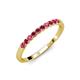 3 - Clara 2.40 mm Ruby 10 Stone Wedding Band 