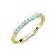 3 - Clara 2.40 mm Aquamarine 10 Stone Wedding Band 
