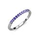3 - Clara 2.40 mm Iolite 10 Stone Wedding Band 