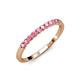 3 - Clara 2.40 mm Pink Tourmaline 10 Stone Wedding Band 