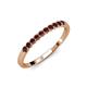 3 - Clara 2.40 mm Red Garnet 10 Stone Wedding Band 