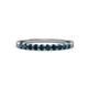 2 - Clara 2.40 mm Blue Diamond 10 Stone Wedding Band 