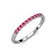 3 - Clara 2.40 mm Rhodolite Garnet 10 Stone Wedding Band 