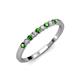4 - Clara 2.40 mm Green Garnet and Diamond 10 Stone Wedding Band 