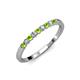 4 - Clara 2.40 mm Peridot and Diamond 10 Stone Wedding Band 