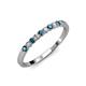 4 - Clara 2.40 mm London Blue Topaz and Diamond 10 Stone Wedding Band 