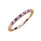 3 - Emlynn 2.00 mm Amethyst and Diamond 10 Stone Wedding Band 
