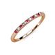 3 - Emlynn 2.00 mm Pink Tourmaline and Diamond 10 Stone Wedding Band 