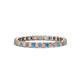 1 - Clarissa 2.50 mm Princess Cut Blue Topaz and Diamond Eternity Band 