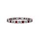 1 - Clarissa 2.50 mm Princess Cut Red Garnet and Diamond Eternity Band 