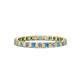 1 - Clarissa 2.50 mm Princess Cut Blue Topaz and Diamond Eternity Band 