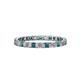 1 - Clarissa 2.50 mm Princess Cut London Blue Topaz and Diamond Eternity Band 