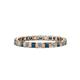 1 - Clarissa 2.50 mm Princess Cut Blue and White Diamond Eternity Band 