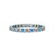1 - Clarissa 2.50 mm Princess Cut Blue Topaz and Diamond Eternity Band 