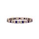 1 - Clarissa 2.50 mm Princess Cut Blue Sapphire and Diamond Eternity Band 