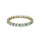 2 - Clarissa 2.50 mm Princess Cut Blue Topaz and Diamond Eternity Band 