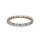 2 - Clarissa 2.50 mm Princess Cut Blue Topaz and Diamond Eternity Band 
