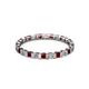 2 - Clarissa 2.50 mm Princess Cut Red Garnet and Diamond Eternity Band 