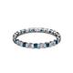 2 - Clarissa 2.50 mm Princess Cut Blue and White Diamond Eternity Band 