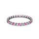 2 - Clarissa 2.50 mm Princess Cut Pink Sapphire and Diamond Eternity Band 