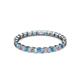 2 - Clarissa 2.50 mm Princess Cut Blue Topaz and Diamond Eternity Band 