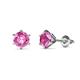 1 - Kenna Lab Created Pink Sapphire (5mm) Martini Solitaire Stud Earrings 