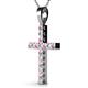 3 - Aja Pink Tourmaline and Diamond Cross Pendant 