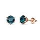 1 - Kenna Blue Diamond (5mm) Martini Solitaire Stud Earrings 