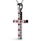 3 - Aja Red Garnet and Diamond Cross Pendant 