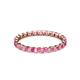 3 - Clarissa 2.50 mm Princess Cut Pink Sapphire Eternity Band 