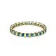 3 - Clarissa 2.50 mm Princess Cut London Blue Topaz Eternity Band 