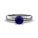 1 - Eudora Classic 6.00 mm Round Blue Sapphire Solitaire Engagement Ring 