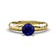 1 - Eudora Classic 6.00 mm Round Blue Sapphire Solitaire Engagement Ring 