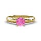 1 - Eudora Classic 6.00 mm Round Lab Created Pink Sapphire Solitaire Engagement Ring 