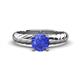 1 - Eudora Classic 6.50 mm Round Tanzanite Solitaire Engagement Ring 