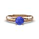 1 - Eudora Classic 6.50 mm Round Tanzanite Solitaire Engagement Ring 