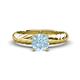 1 - Eudora Classic 6.50 mm Round Aquamarine Solitaire Engagement Ring 