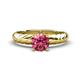 1 - Eudora Classic 6.50 mm Round Pink Tourmaline Solitaire Engagement Ring 