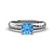 1 - Eudora Classic 6.50 mm Round Blue Topaz Solitaire Engagement Ring 