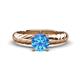 1 - Eudora Classic 6.50 mm Round Blue Topaz Solitaire Engagement Ring 