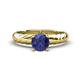 1 - Eudora Classic 6.50 mm Round Iolite Solitaire Engagement Ring 