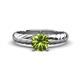 1 - Eudora Classic 6.50 mm Round Peridot Solitaire Engagement Ring 