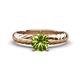 1 - Eudora Classic 6.50 mm Round Peridot Solitaire Engagement Ring 