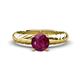 1 - Eudora Classic 6.50 mm Round Rhodolite Garnet Solitaire Engagement Ring 